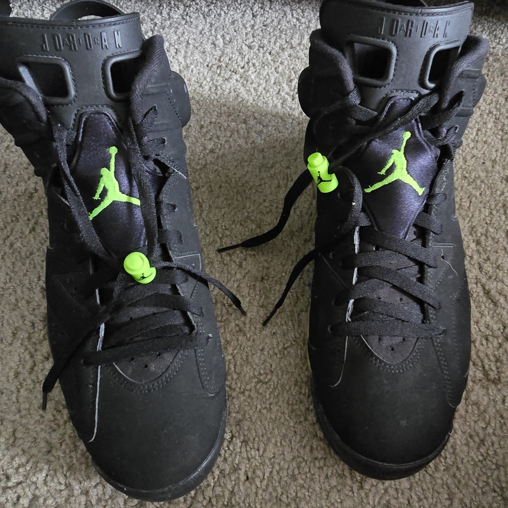 Jordan Black Sneakers with Neon Green Highlights